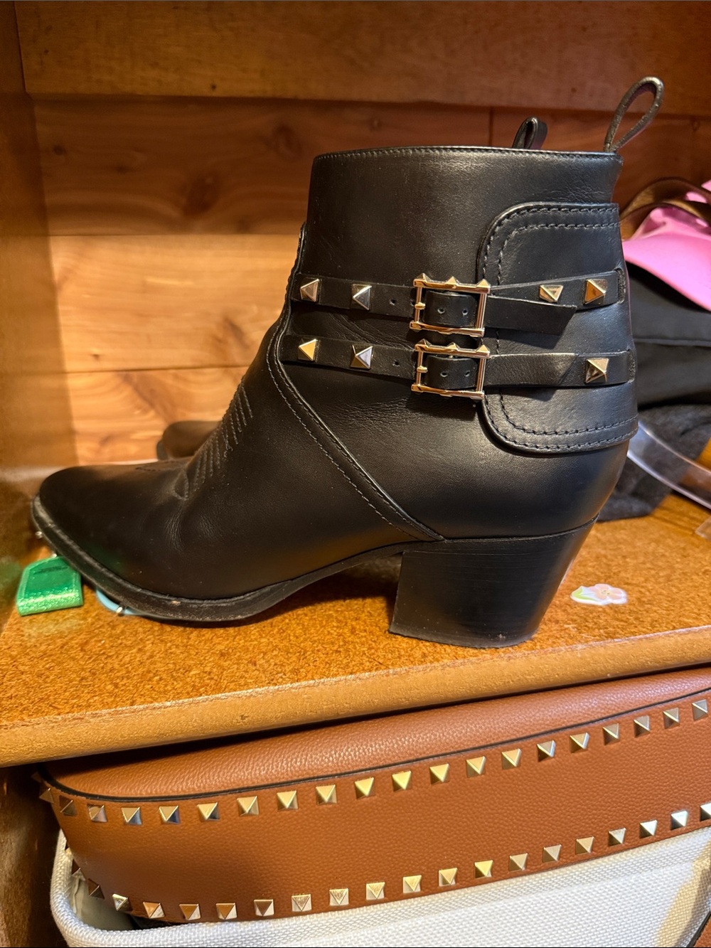 Valentino Rock Stud Western Ankle Booties Size 40 - Picture 5 of 13